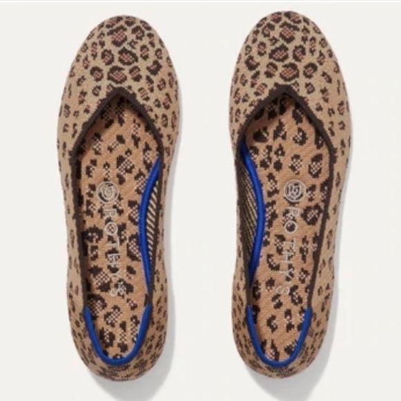 Rothy's Womens The Flat Cheetah Leopard Animal Print Loafer Flats shoes 8.5 - Picture 2 of 16